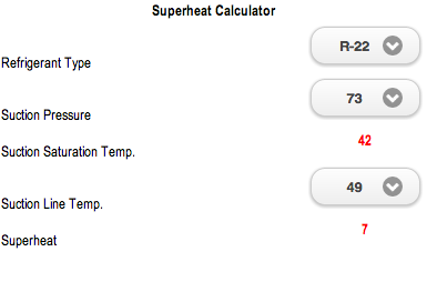 Superheat Calculator